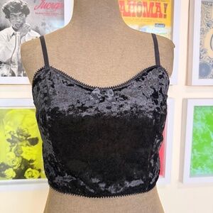 Vintage 90s Black Crushed Velvet Cami 🖤✨